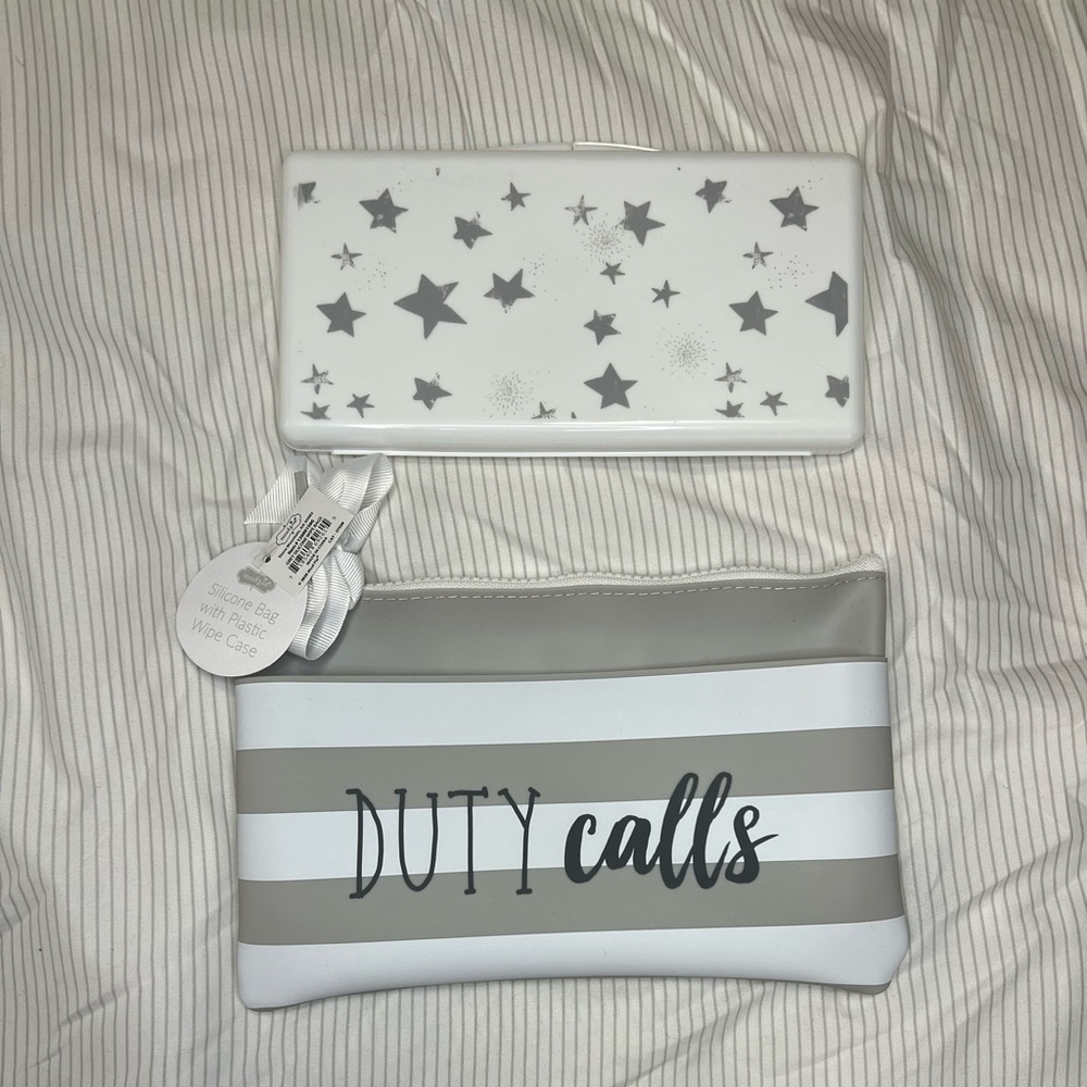 Mud Pie Silicone Wipe Pouch Set